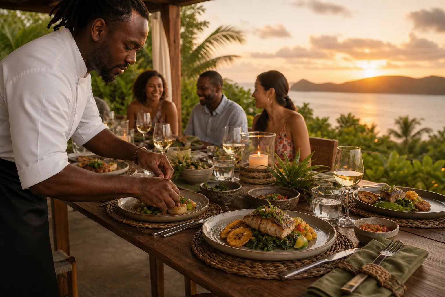 Representative USVI private-food support image for Y.U.M VI Catering; not a photograph of this listing and may depict another island.