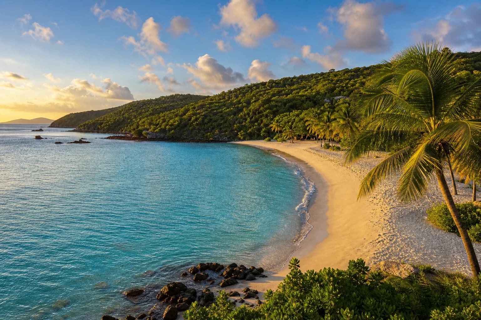 Representative USVI beaches image for Morningstar Beach; not a photograph of this listing and may depict another island.