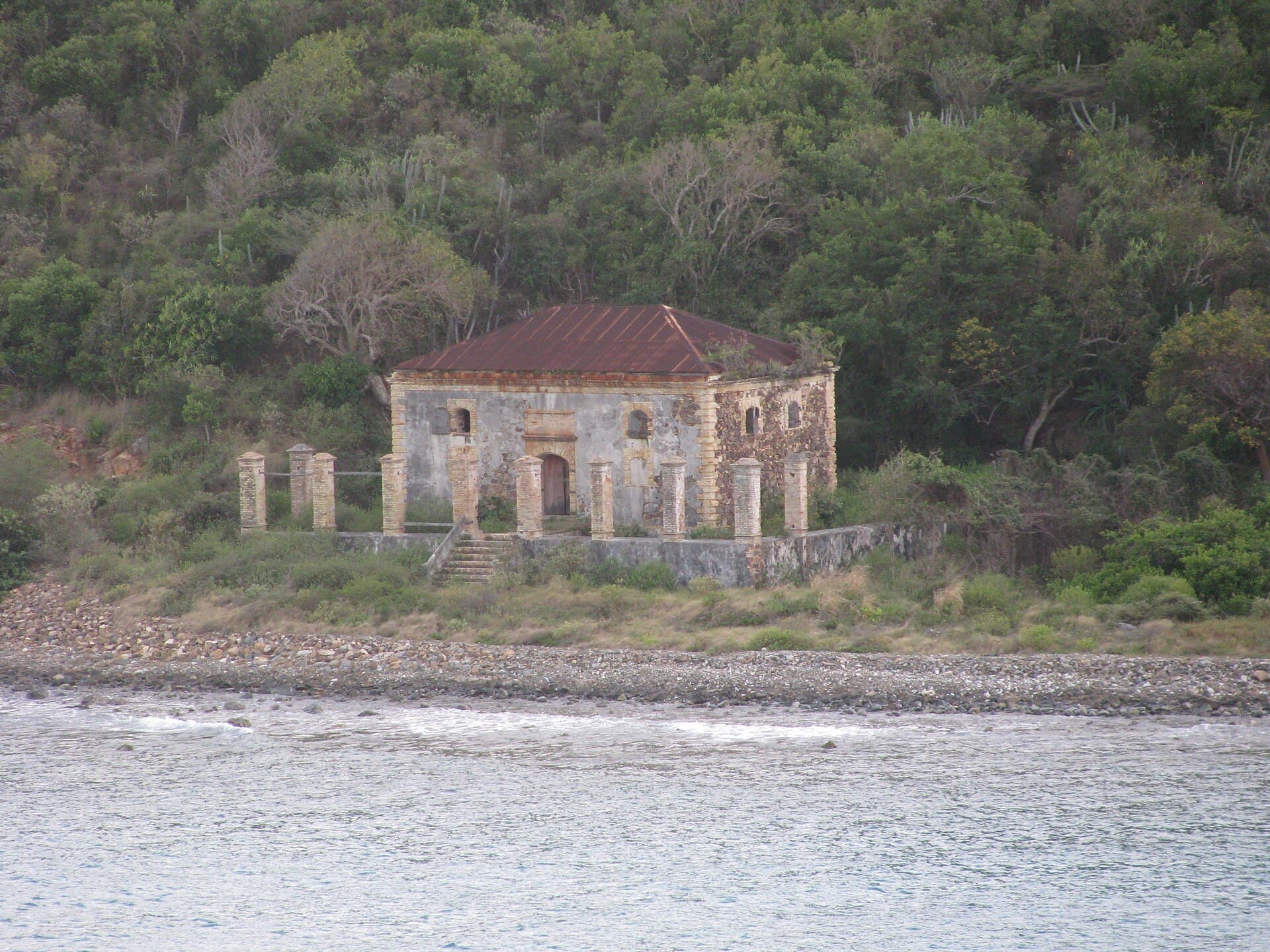 Historic ruins on the shoreline of Hassel Island in Charlotte Amalie harbor.