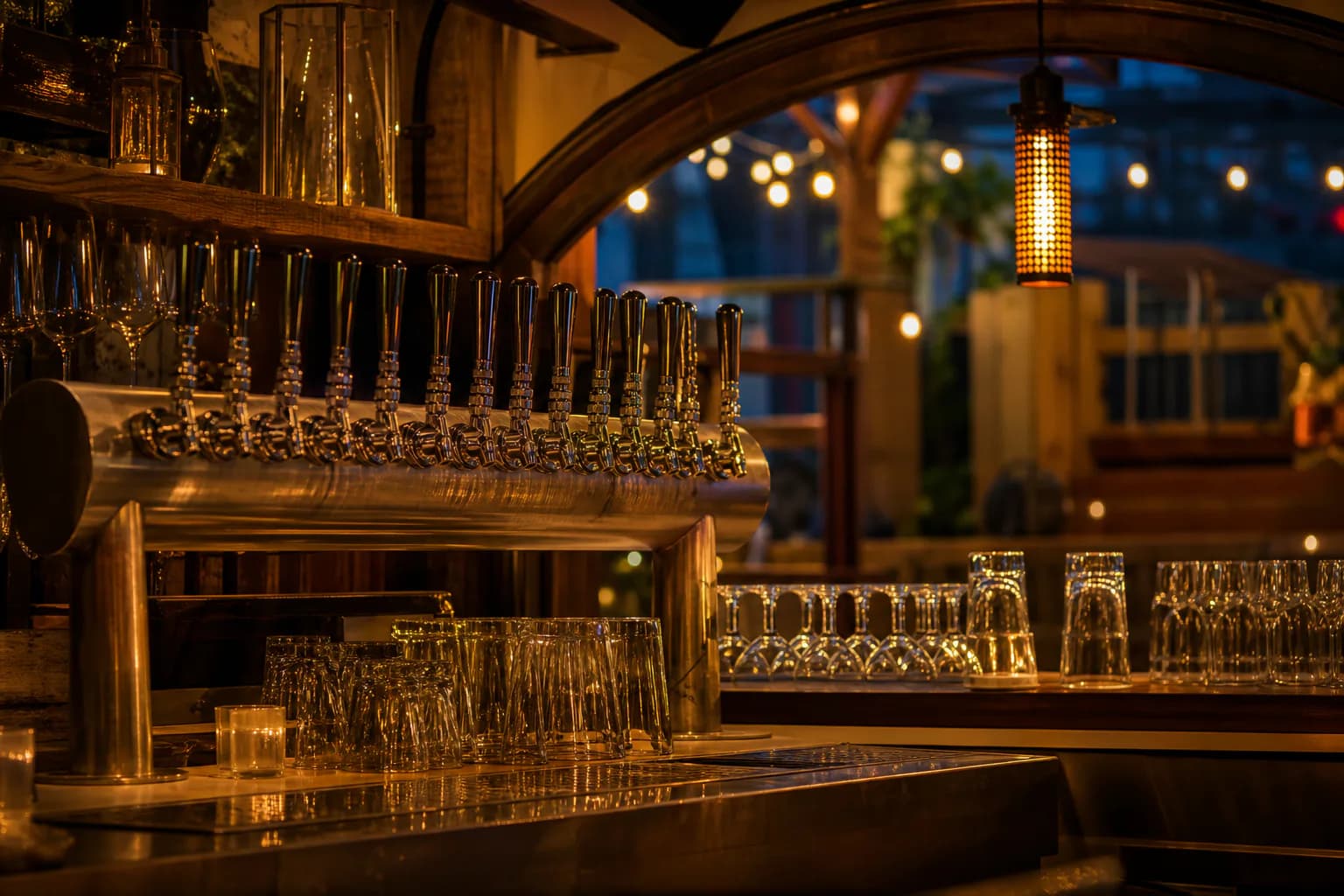 Representative artwork depicting craft-beer bar interior for Taphus Beer House.