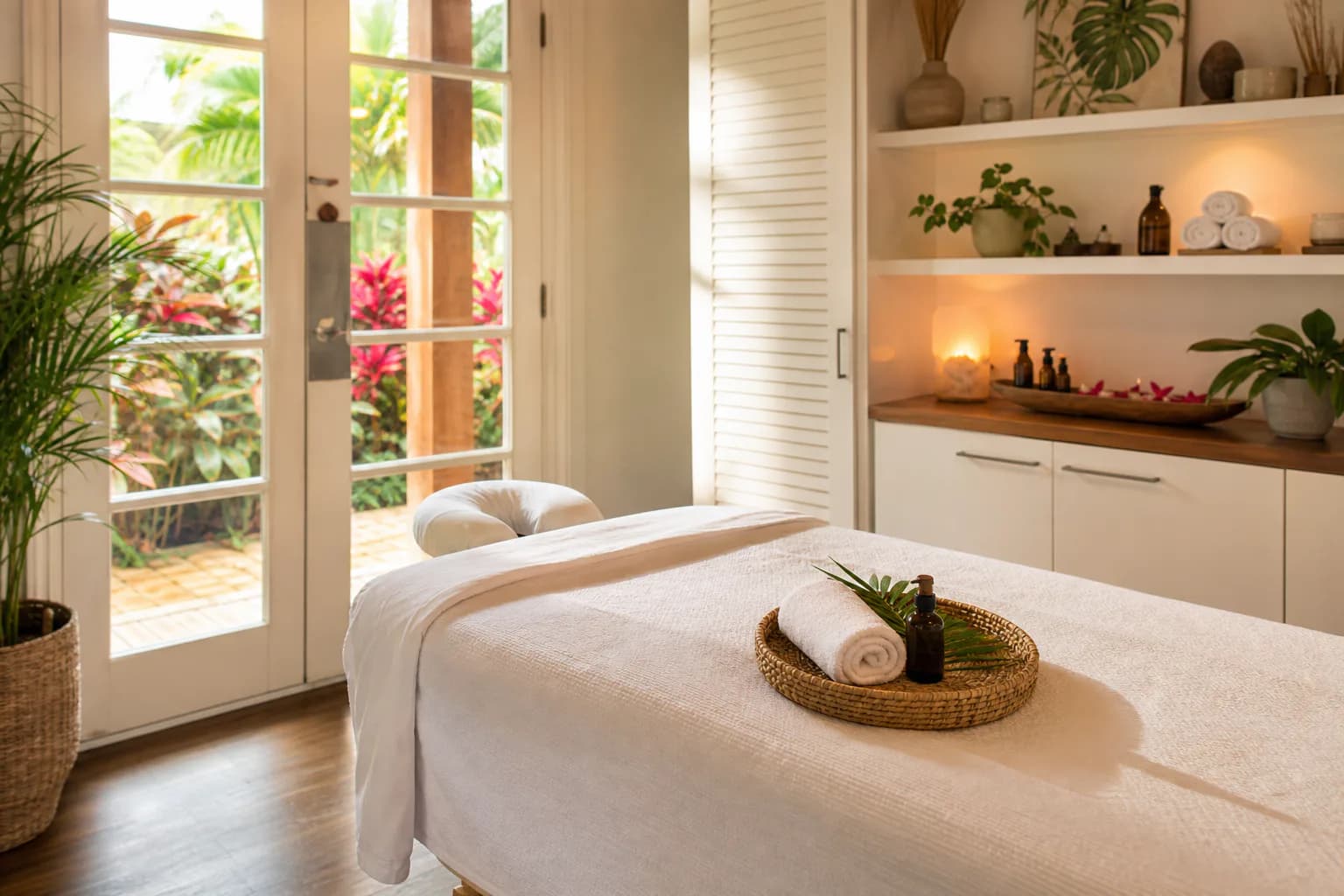 Representative artwork depicting treatment room for Pampered VI Day Spa on St. Croix.