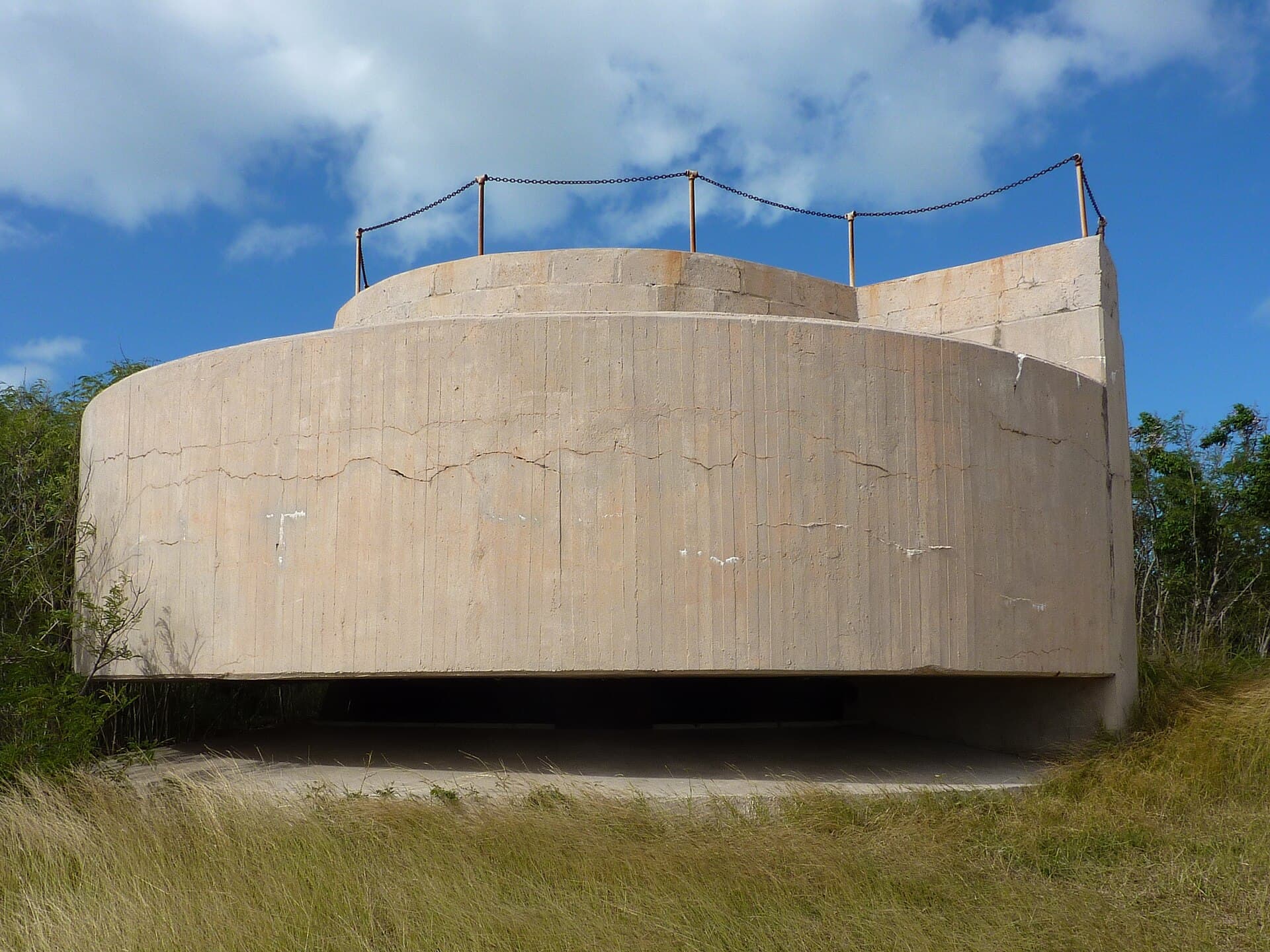 The concrete gun emplacement of Fort Segarra, the unfinished WWII fort on Water Island.
