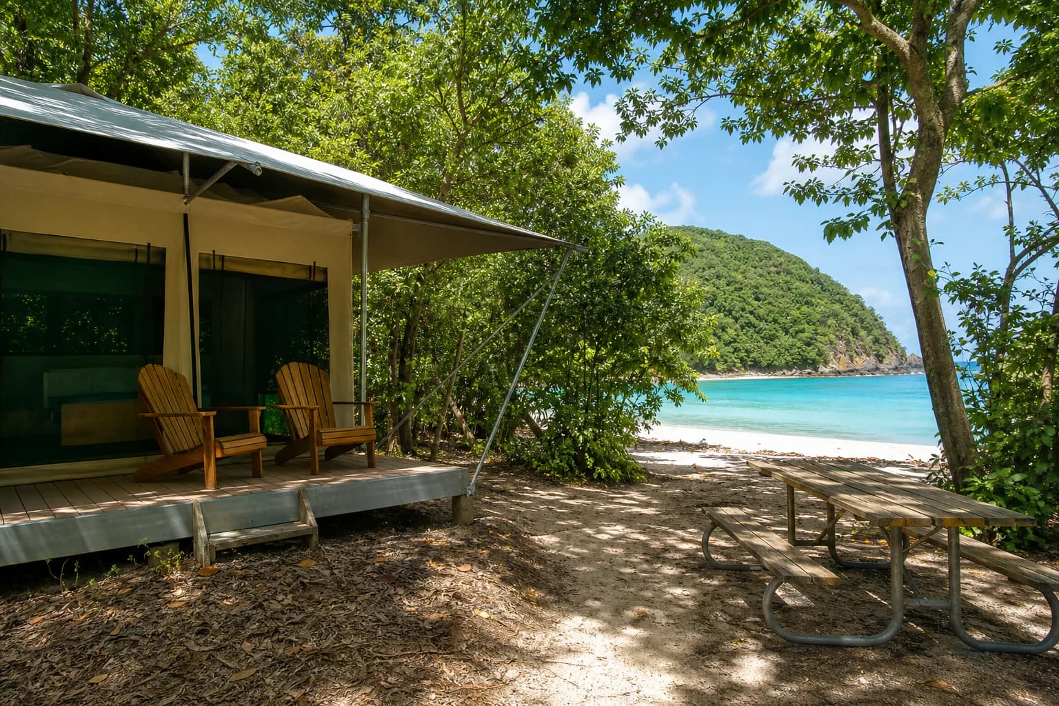 Representative USVI boutique stays image for Cinnamon Bay Beach & Campground; not a photograph of this listing and may depict another island.