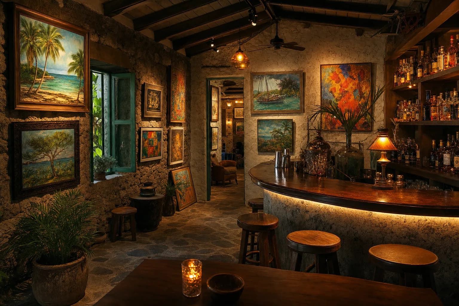 Representative USVI local provisions image for Bajo el Sol Gallery Art Bar Cafe Rum Shop; not a photograph of this listing and may depict another island.