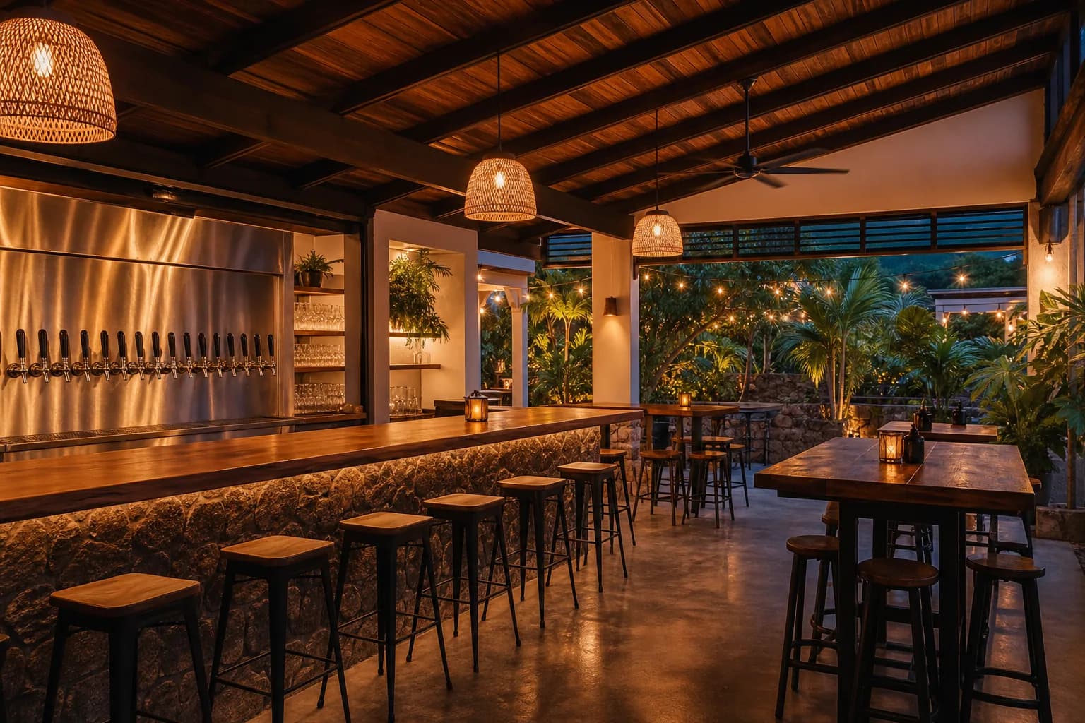 Representative USVI nightlife and rhythm image for The Tap Room - St. John Brewers; not a photograph of this listing and may depict another island.