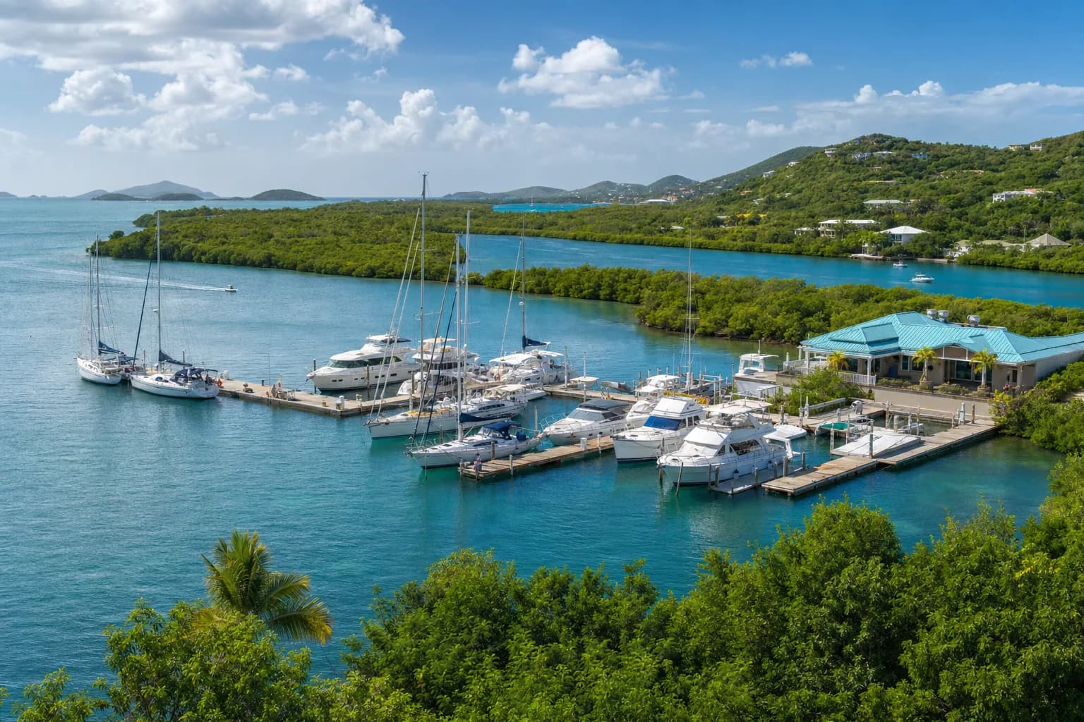 Representative USVI local provisions image for Compass Point Marina; not a photograph of this listing and may depict another island.