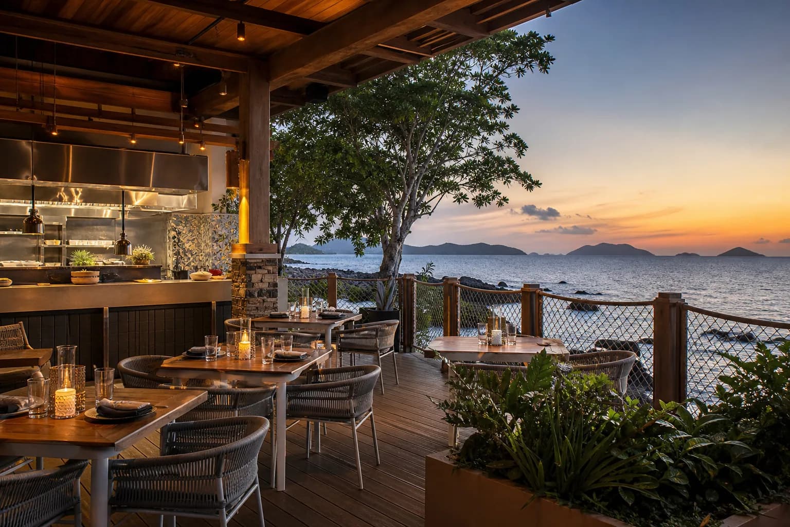 Representative USVI indulgent dining image for Caribbean Fish Market; not a photograph of this listing and may depict another island.