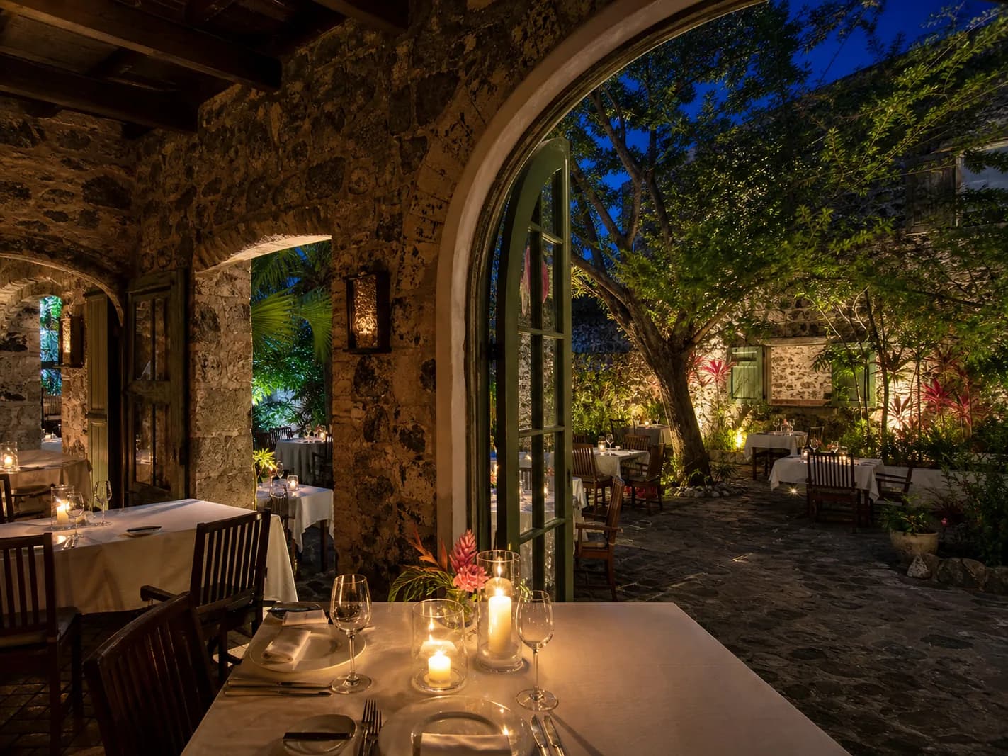 Representative USVI indulgent dining image for Cruz Bay Landing; not a photograph of this listing and may depict another island.