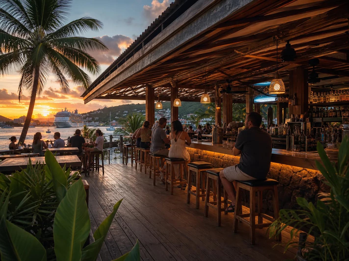 Representative USVI nightlife and rhythm image for Tap & Still - Havensight; not a photograph of this listing and may depict another island.