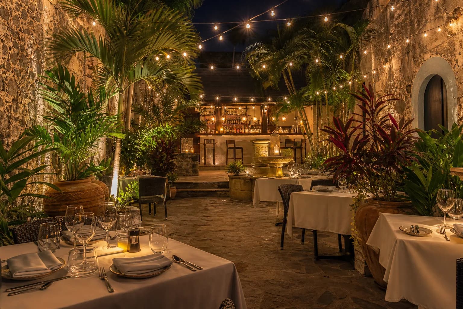 Representative USVI indulgent dining image for Too.Chez Restaurant and Bar; not a photograph of this listing and may depict another island.